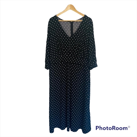Jessica London womens dress 20w black and white polka dot